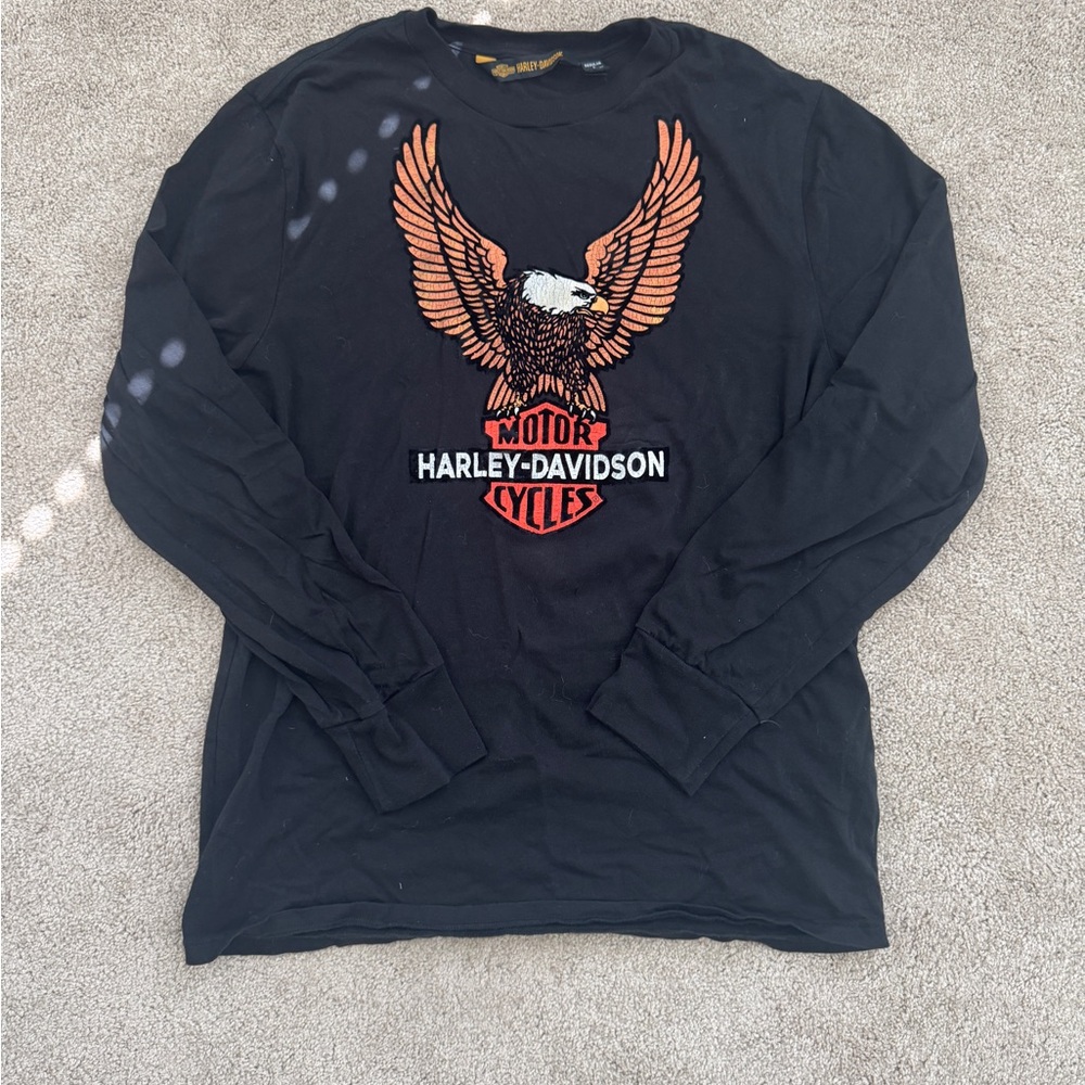 Harley-Davidson Black Shirt with Orange Eagle Design